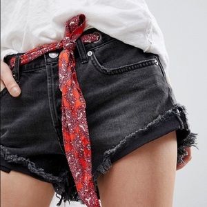 FreePeople black denim shorts sz 26